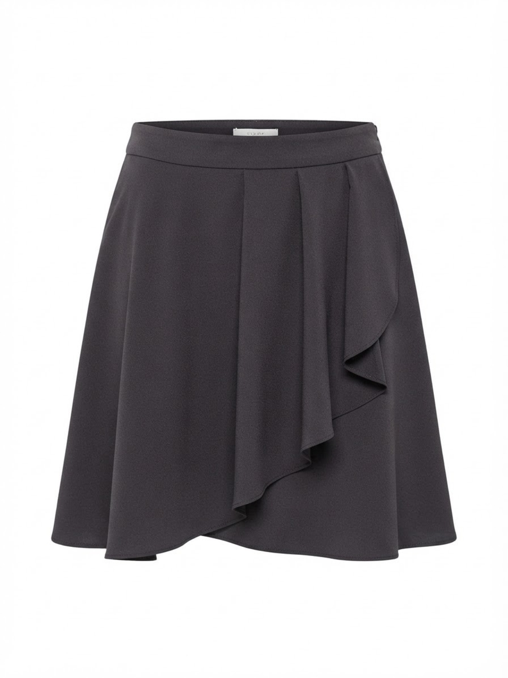 Cato Asymmetrical Ruffle Skirt - Charcoal Gray